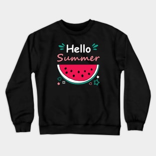 Hello Summer watermelon design Crewneck Sweatshirt